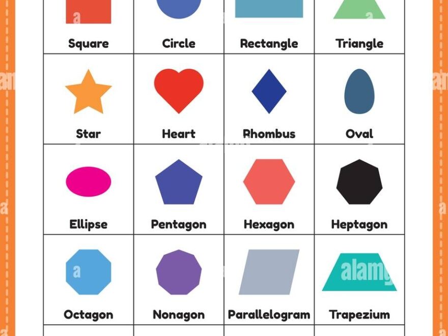 Shapes For Kids To Learn Basic Symbols For Preschool And Kindergarten Children For Educational Activities In A Printable Page Stock Vector Image Art Alamy
