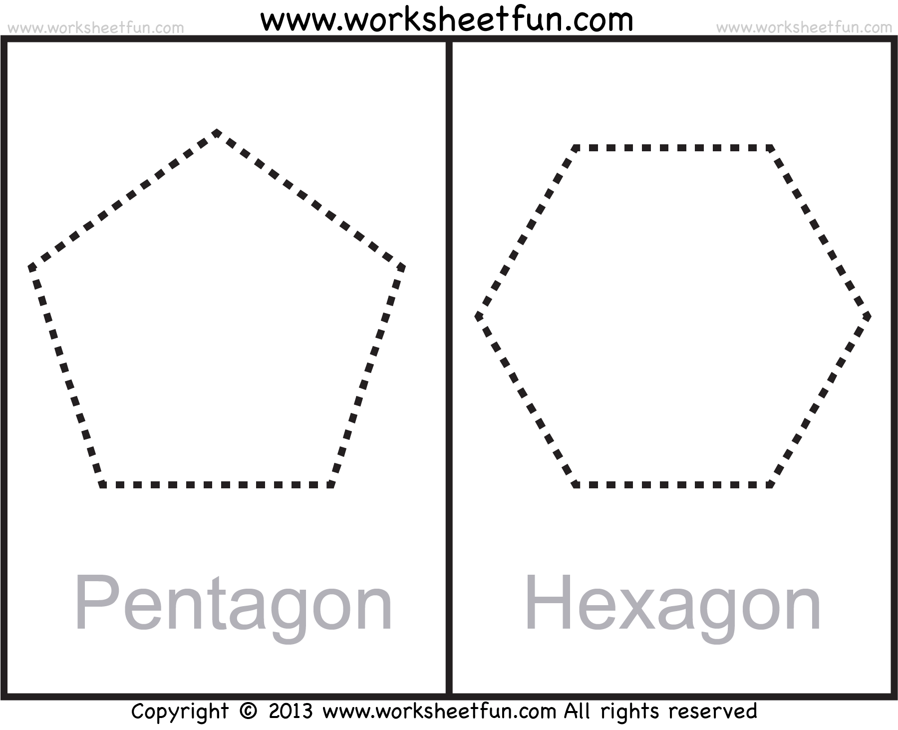 Shapes Polygons Pentagon Hexagon Heptagon Octagon Nonagon Decagon 11 Worksheets FREE Printable Worksheets Worksheetfun