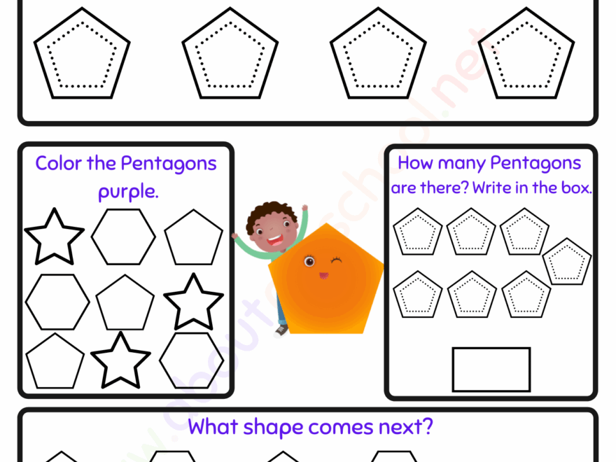 Shapes Worksheets Pentagon About Preschool