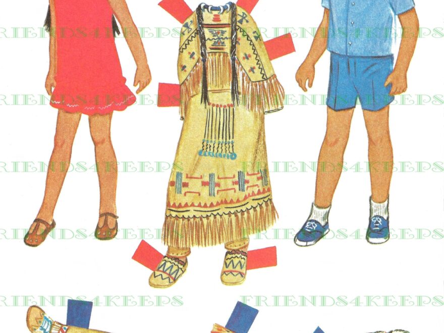 SIOUX TRIBAL COSTUMES Native American Girl And Boy Printable Paper Dolls instant Digital Download 1 Jpg 600 Dpi ca 1960 s Etsy