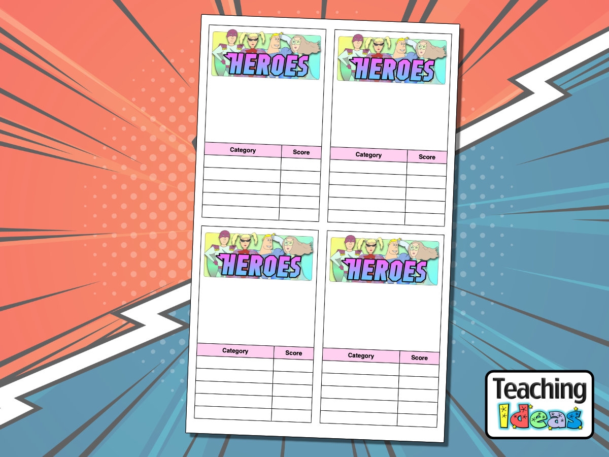 Superhero Top Trumps Teaching Ideas