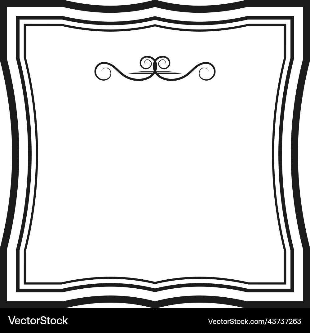 Text Frame Blank Template Ornamental Print Vector Image