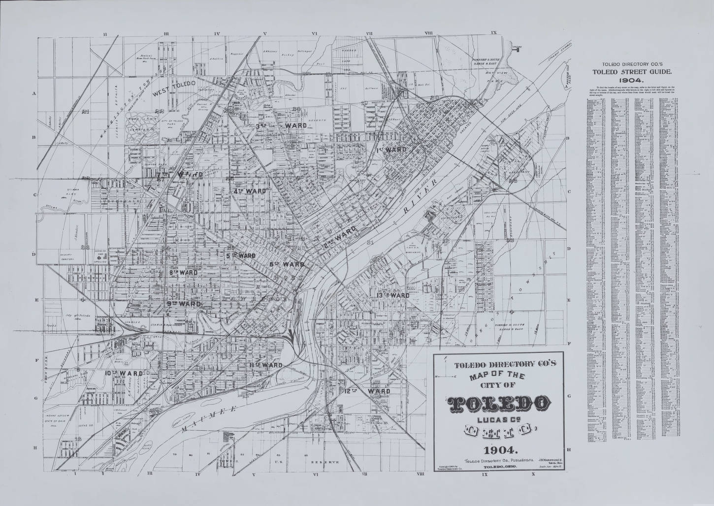 Toledo Ohio Historical Map 1904 Toledo Lucas County Public Library Digital Collections 
