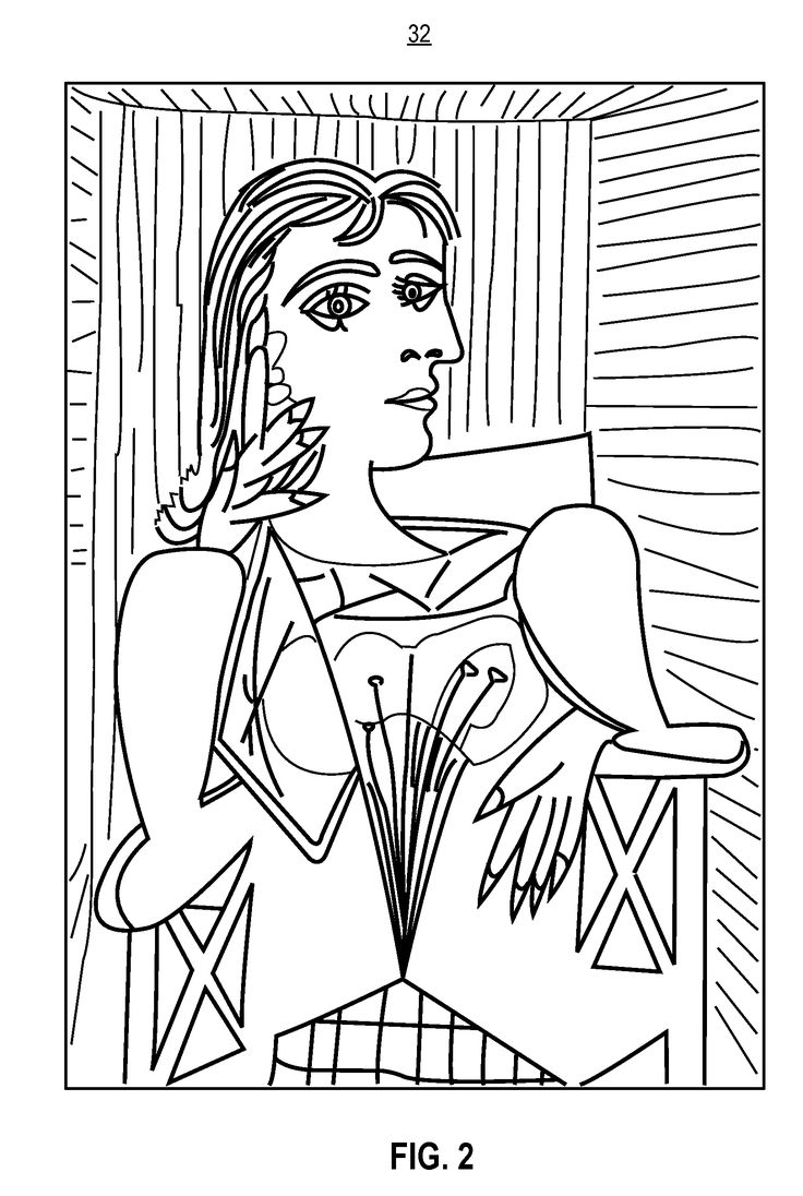 US8064724B2 Apparatus And Associated Method For Displaying Data Using Data Painting Of An Asymmetrical Facial Image Picasso Coloring Famous Art Coloring Picasso Cubism