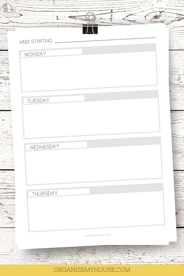 2 Page Per Week Planner Printable