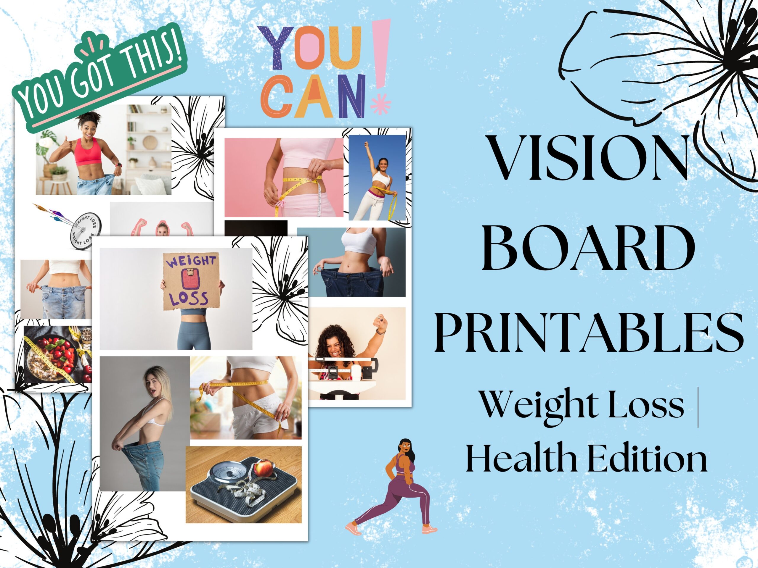 VISION BOARD Printables Weight Loss Vision Board Health Vision Board Manifest Kit Vision Board Kit 2023 Weight Loss Tracker PDF Etsy