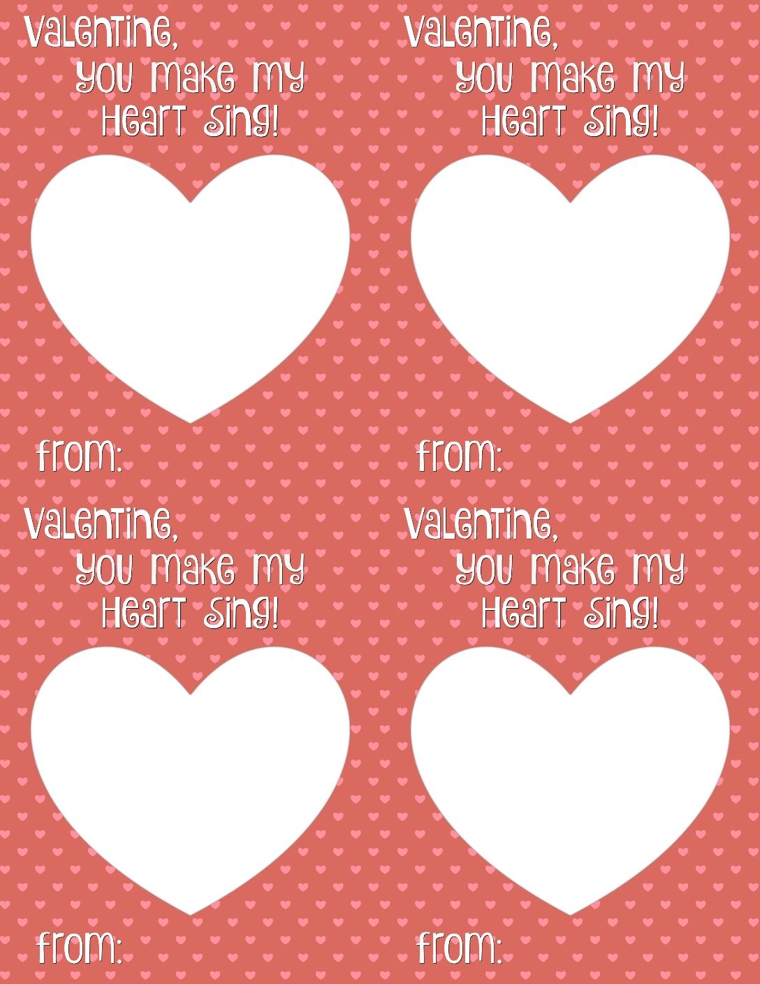 You Make My Heart Sing Valentine Card Printable Smashed Peas Carrots
